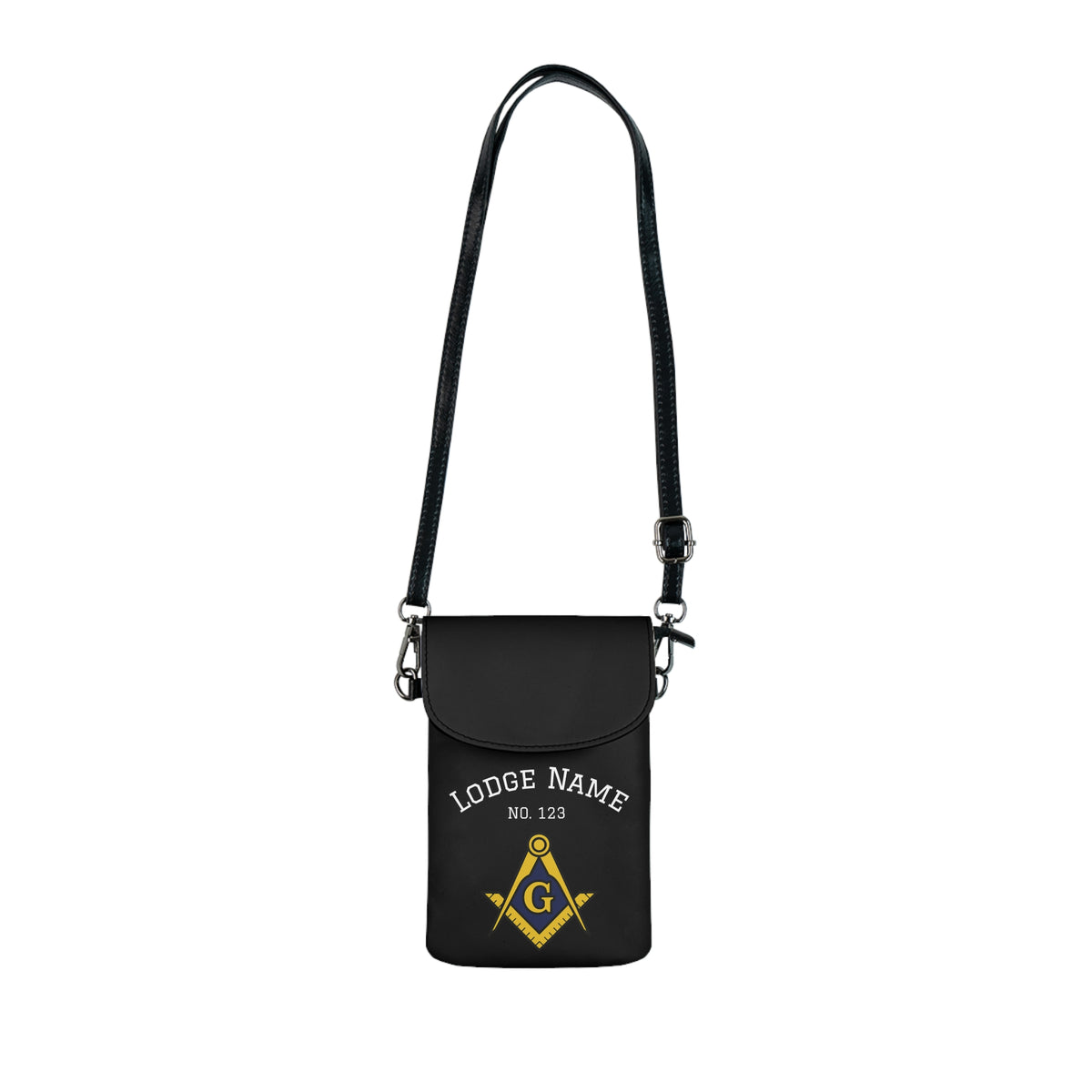 Master Mason Blue Lodge Cell Phone Wallet - Customizable With Microfiber Leather - Bricks Masons