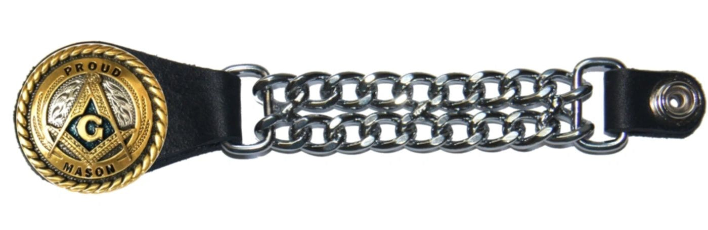 Master Mason Blue Lodge Vest Extender - Proud Mason Double Curb Chain Set - Bricks Masons