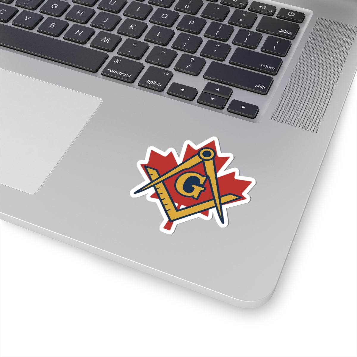 Master Mason Blue Lodge Canada Jurisdiction Sticker Decal - Maple Leaf & Golden S&C - Bricks Masons