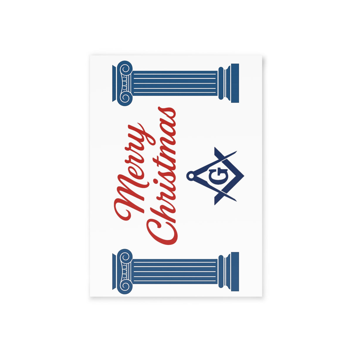 Master Mason Blue Lodge Greeting Card - (Two-sided print) - Bricks Masons