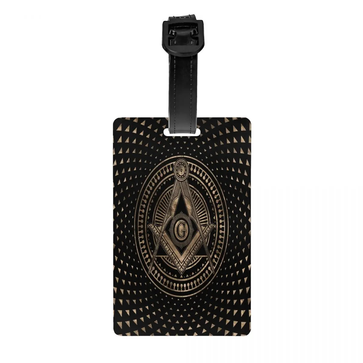 Master Mason Blue Lodge Luggage Tag - Privacy Strap for Travel Bags - Bricks Masons