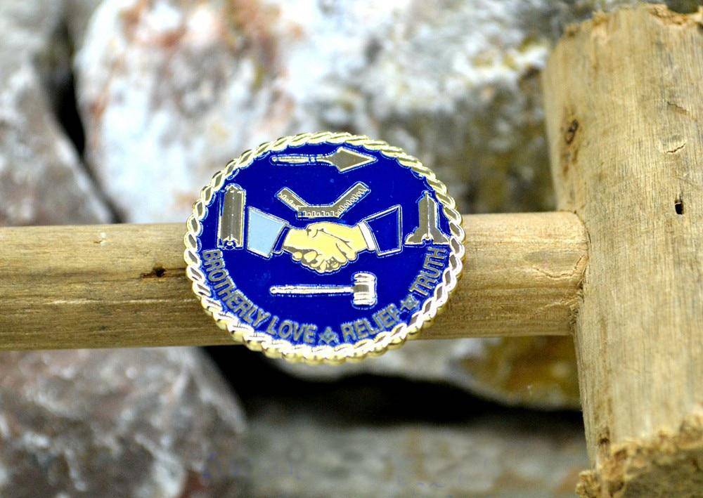 Blue Lodge Lapel Pin - Brotherly Love Relief Truth - Bricks Masons