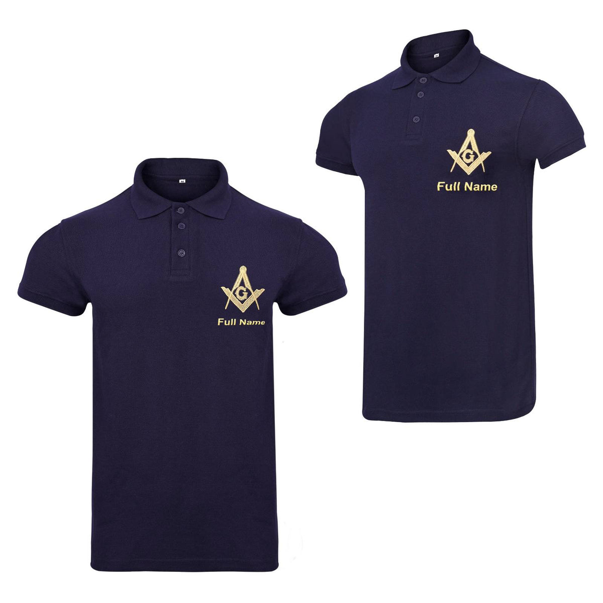 Master Mason Blue Lodge Polo Shirt - Customizable Blue Color True Cotton - Bricks Masons
