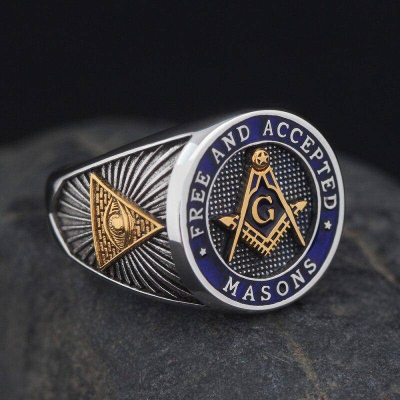 Master Mason Blue Lodge Ring - Free and Accepted Masons 925 Sterling Silver - Bricks Masons