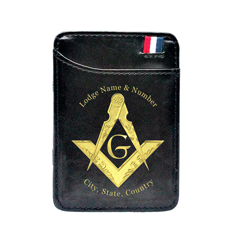 Master Mason Blue Lodge Wallet - Black & Brown - Bricks Masons