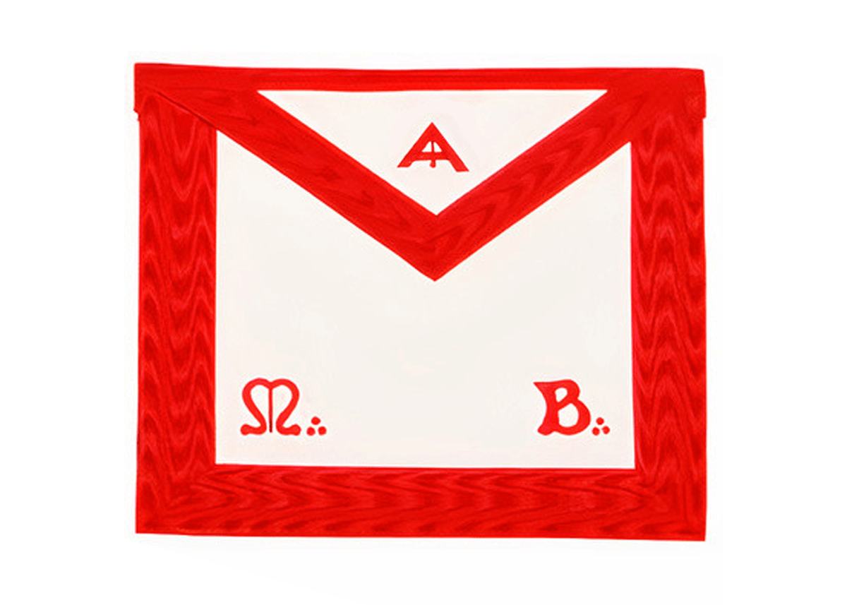 Senior Warden Scottish Rite Apron - Red Moire - Bricks Masons