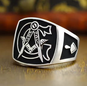 Master Mason Blue Lodge Ring - 925 Sterling Silver (16gr) - Bricks Masons