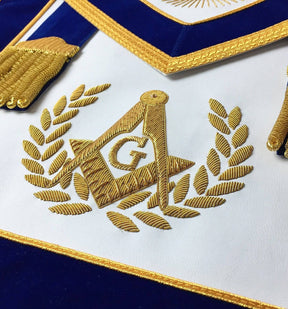 Master Mason Blue Lodge Regalia Set - Hand Embroidery - Bricks Masons