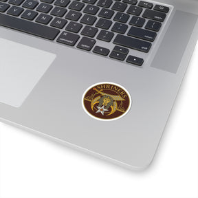 Shriners Sticker Decal - Kiss-Cut Brown Glossy Paper - Bricks Masons