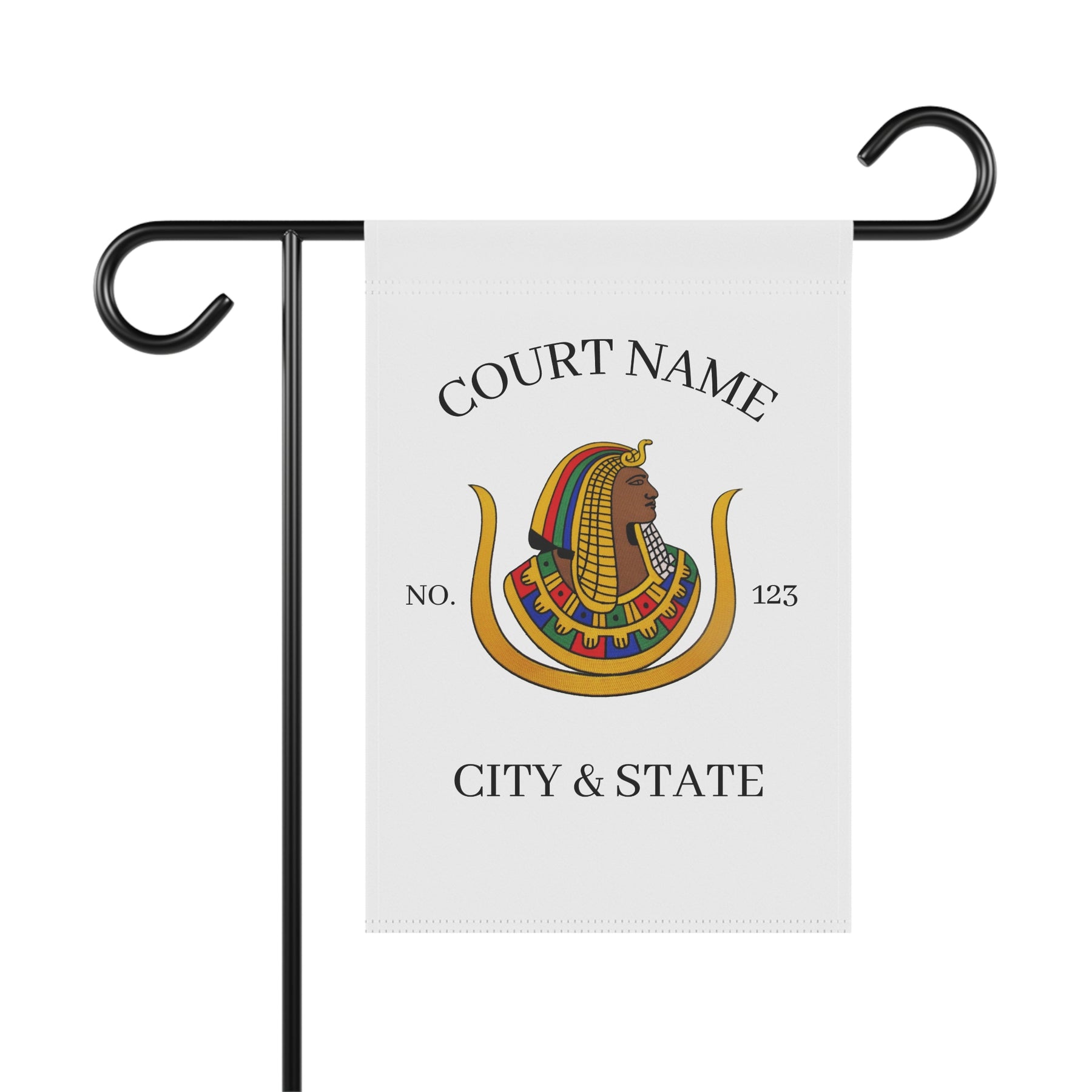 DOI Yard Flag - Personalized White Printed Poly Poplin - Bricks Masons