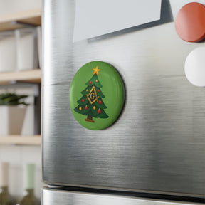 Master Mason Blue Lodge Refrigerator Magnet - Square & Compass G Christmas Magnet - Bricks Masons