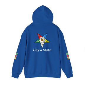 OES Hoodie - Colorful Eastern Star & Initials with Personalization - Bricks Masons