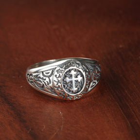 Knights Templar Commandery Ring - Silver With Cross - Bricks Masons