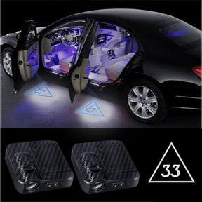 33rd Degree Scottish Rite Car Door Light Projector - Customizable Wireless LED - Bricks Masons