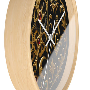 Master Mason Blue Lodge Clock - Split Dial Gear with Moon S&C G with Eye - Bricks Masons