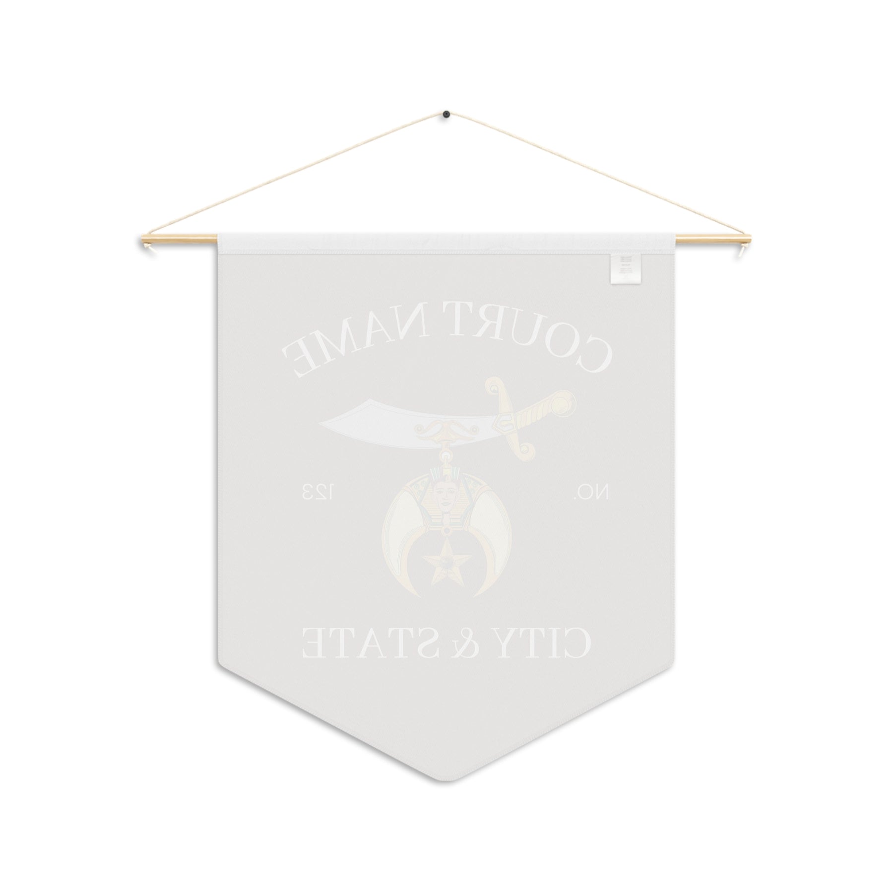 Shriners Pennant - Personalized Maroon Polyester Twill - Bricks Masons