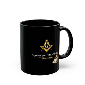 11oz Black Mug - Bricks Masons