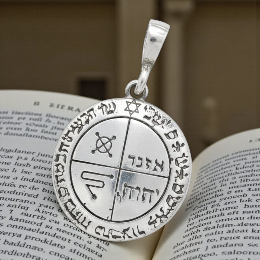 Solomon Pendant Third Pentacle consecrated to Jupiter in Silver 4 Cm 7 Gr 44 Seals of Solomon Art 1161 - Bricks Masons