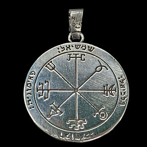 Solomon Pendant, Second and First Pentacle, Consecrated to the Sun, Silver, 3.6 cm, 17 g, Art. 1165 - Bricks Masons