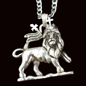 Leon Judah Rastafari Pendant 4 X 3 Cm 39 Gr In Silver Art 1194 - Bricks Masons