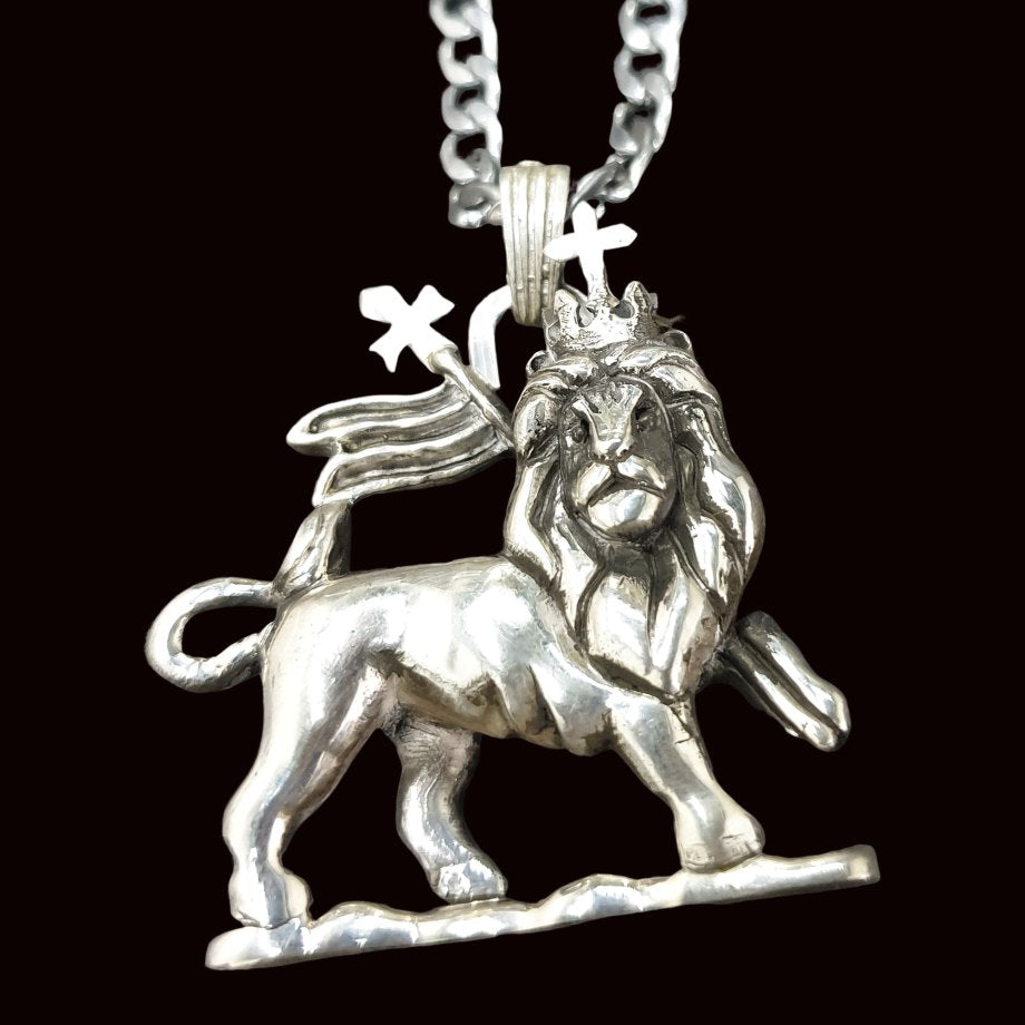 Leon Judah Rastafari Pendant 4 X 3 Cm 39 Gr In Silver Art 1194 - Bricks Masons