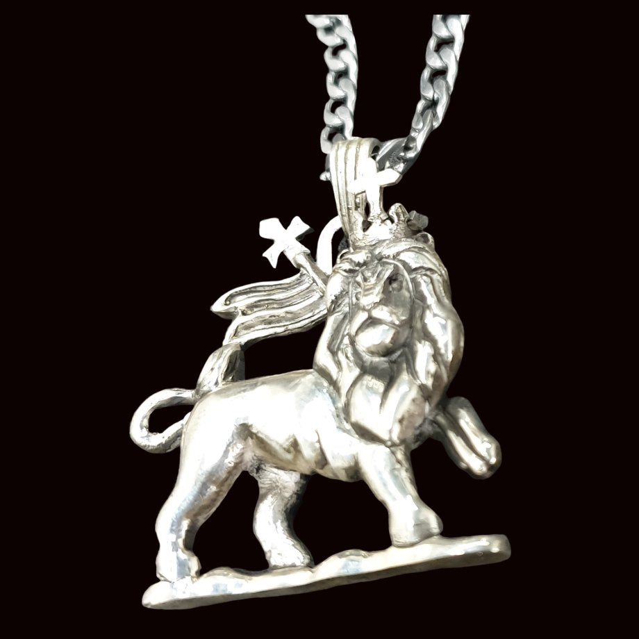 Leon Judah Rastafari Pendant 4 X 3 Cm 39 Gr In Silver Art 1194 - Bricks Masons
