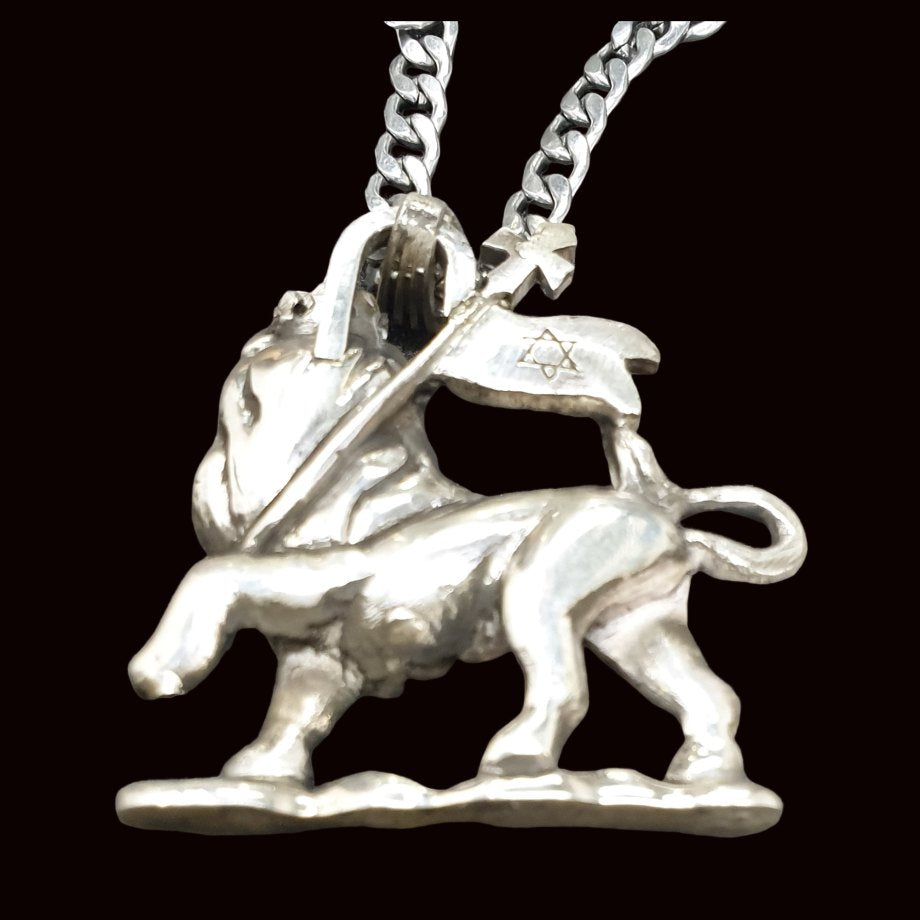 Leon Judah Rastafari Pendant 4 X 3 Cm 39 Gr In Silver Art 1194 - Bricks Masons