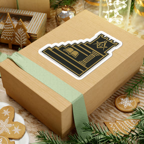 Master Mason Blue Lodge Sticker Decal - Kiss-Cut Colorful - Bricks Masons