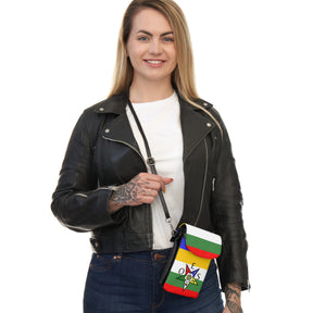 OES Cell Phone Wallet - Colorful Star With Microfiber Leather - Bricks Masons