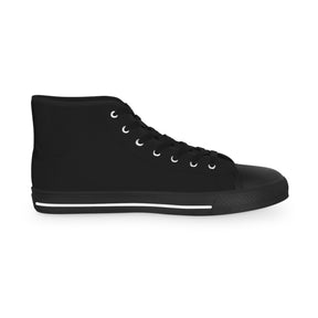 Master Mason Blue Lodge Sneaker - High Top Black & White Sole Black Canvas Veteran Mason - Bricks Masons