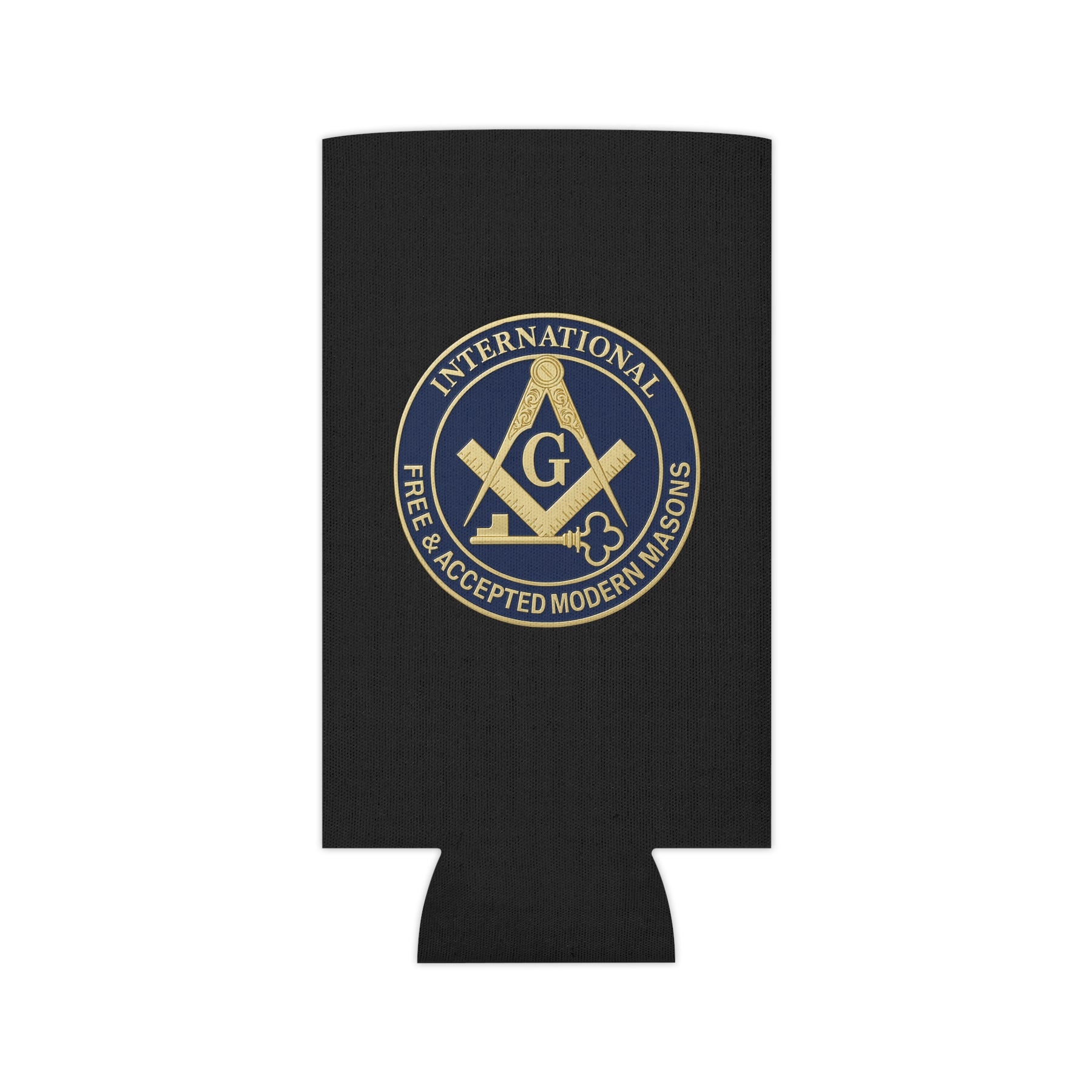 International Masons Can Cooler - Gold Square & Compass G - Bricks Masons