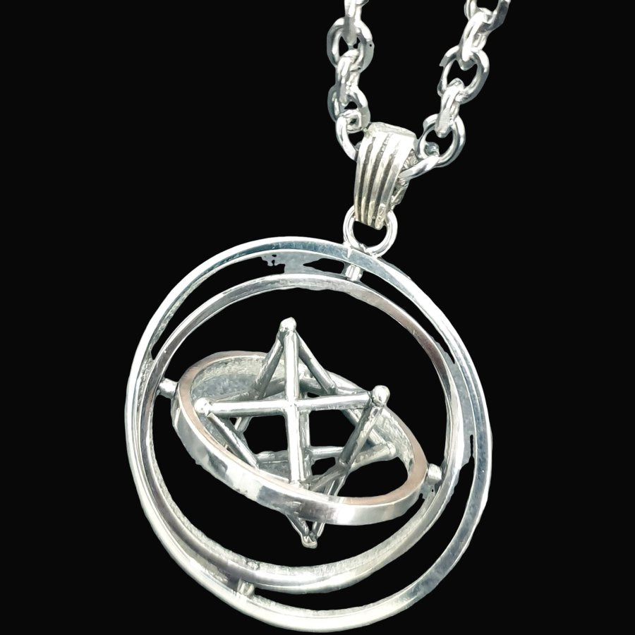 Merkaba Medal Silver Geometry Kabbalah 4 cm 12 g Art 1267 - Bricks Masons
