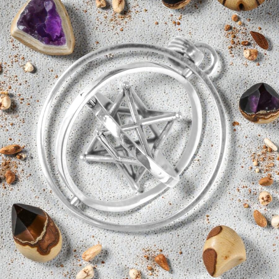 Merkaba Medal Silver Geometry Kabbalah 4 cm 12 g Art 1267 - Bricks Masons