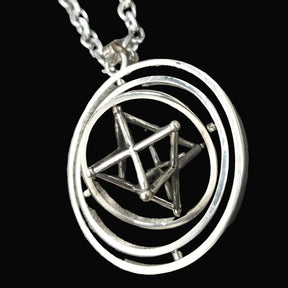 Merkaba Medal Silver Geometry Kabbalah 4 cm 12 g Art 1267 - Bricks Masons