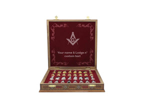 Master Mason Blue Lodge - Wood Mosaic Pattern - Bricks Masons