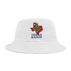 Master Mason Blue Lodge Bucket Hat - White Texas Mason - Bricks Masons