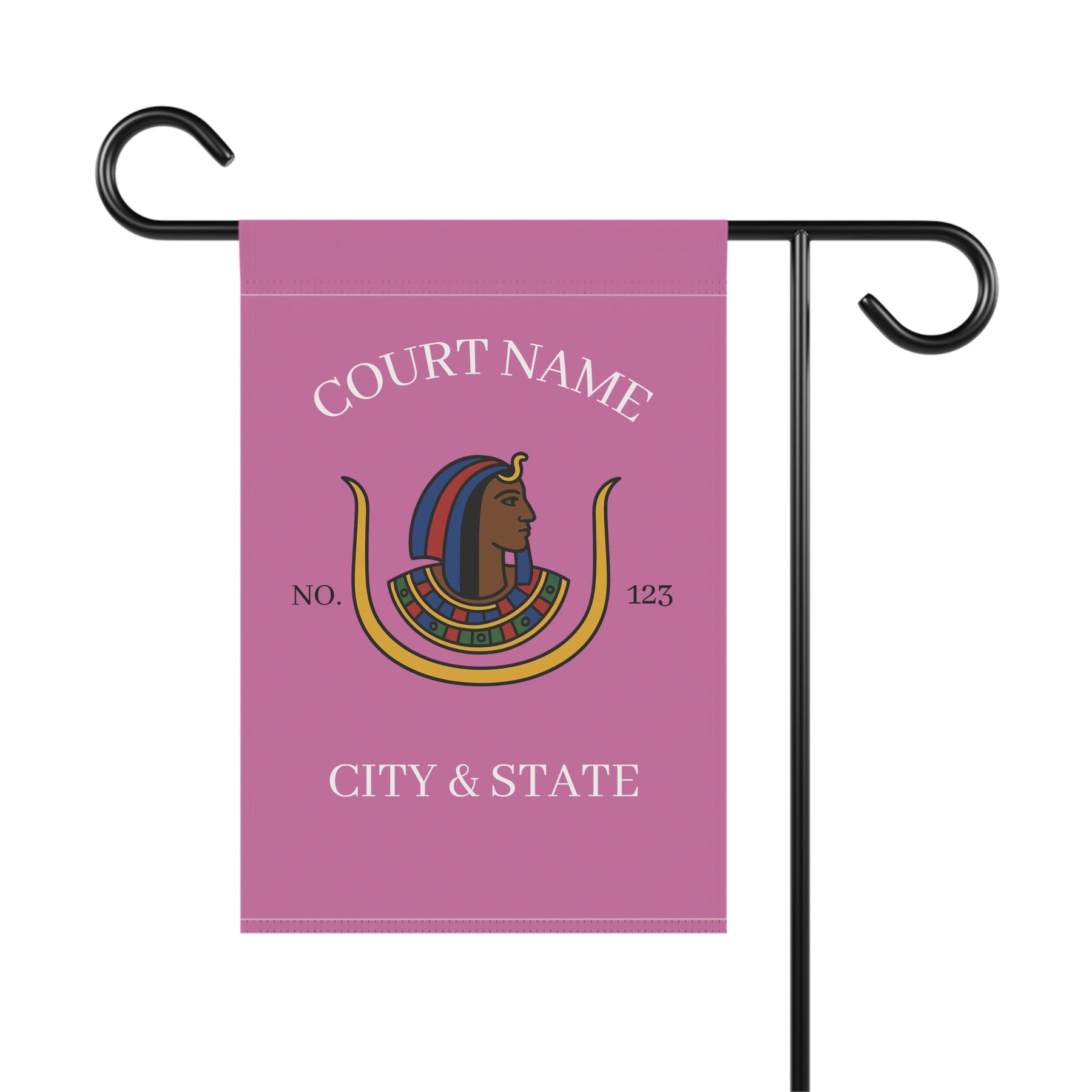 DOI Yard Flag - Pink Poly Poplin With Personalization - Bricks Masons