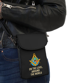 Master Mason Blue Lodge Cell Phone Wallet - On the Level Around The World - Bricks Masons