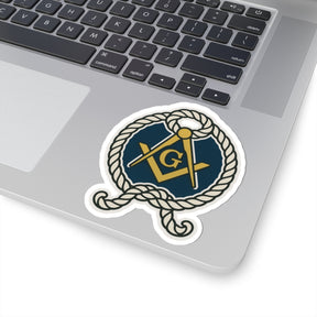 Master Mason Blue Lodge Sticker Decal - Kiss-Cut The Cable Tow S & C - Bricks Masons