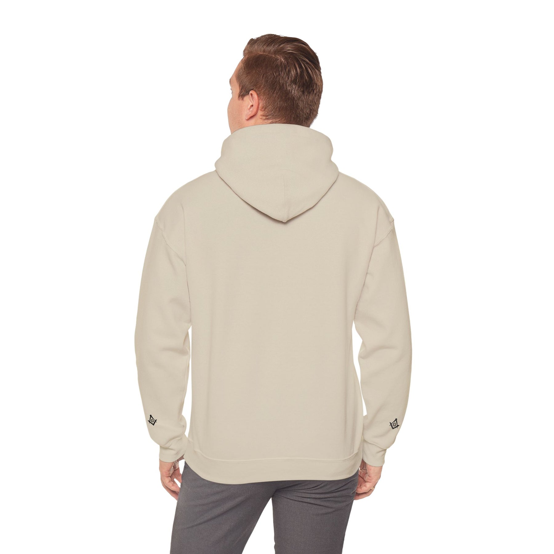 Master Mason Blue Lodge Sweatshirt - Bound By Brotherhood with Square & Compass G Embroidery - Bricks Masons