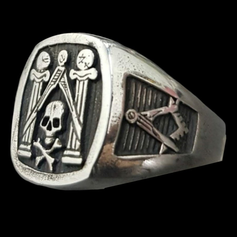 Masonic Master Ring Silver Freemasonry 1.5 cm 10 g Art 1336 - Bricks Masons