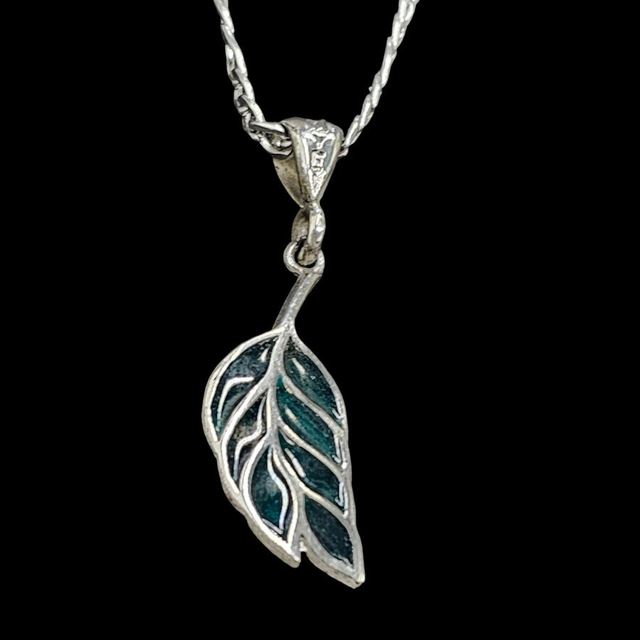 Masonic Pendant Enameled Acacia Leaf in Silver 3 cm Art 1335 - Bricks Masons