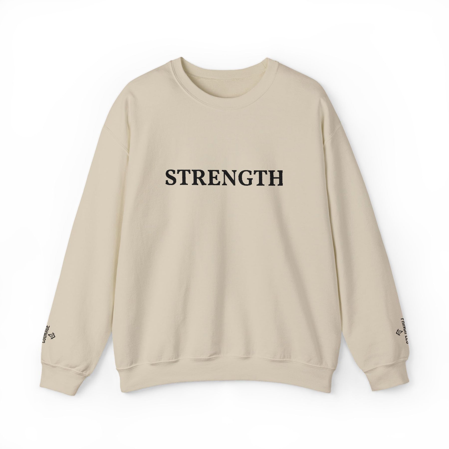 Master Mason Blue Lodge Sweatshirt -  Strength Front & Sleeves Embroidery - Bricks Masons