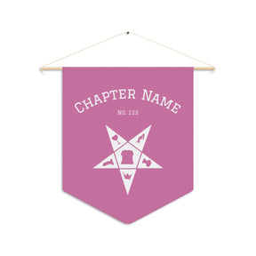 OES Pennant - Pink & White Star With Personalization - Bricks Masons