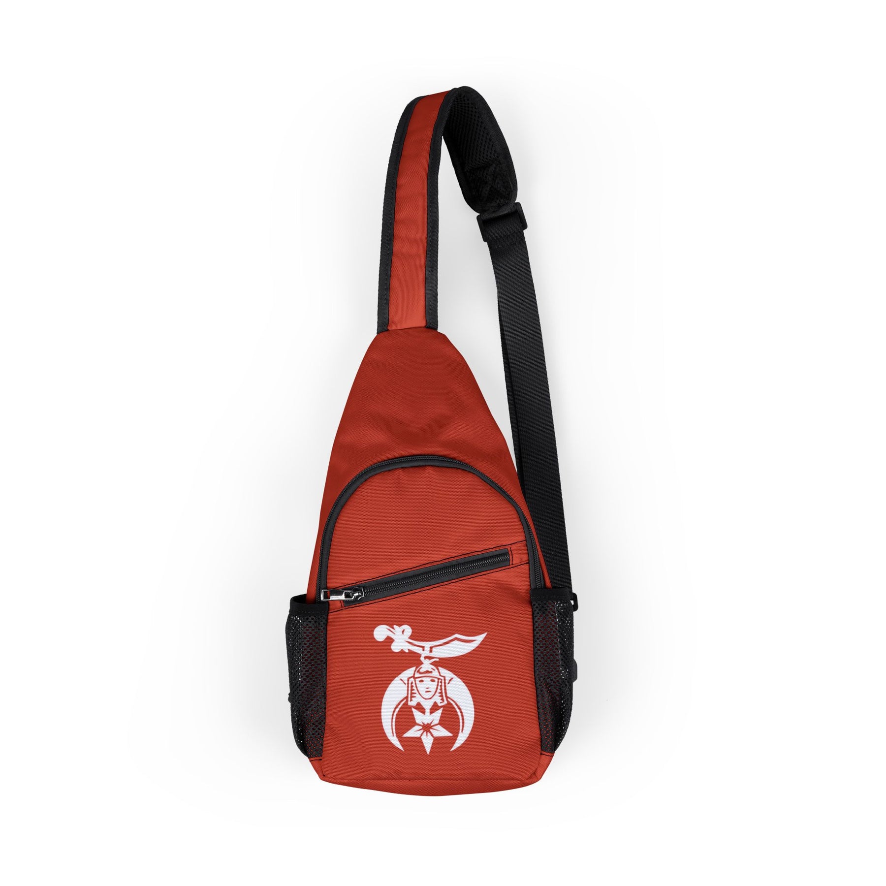 Shriners Crossbody Bag - Red & White Nylon With Multiple Pockets - Bricks Masons