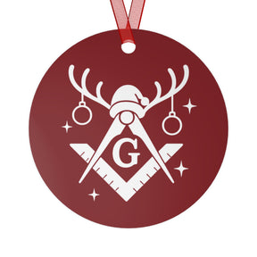 Master Mason Blue Lodge Christmas Ornament - Square & Compass G Holiday Decor - Bricks Masons
