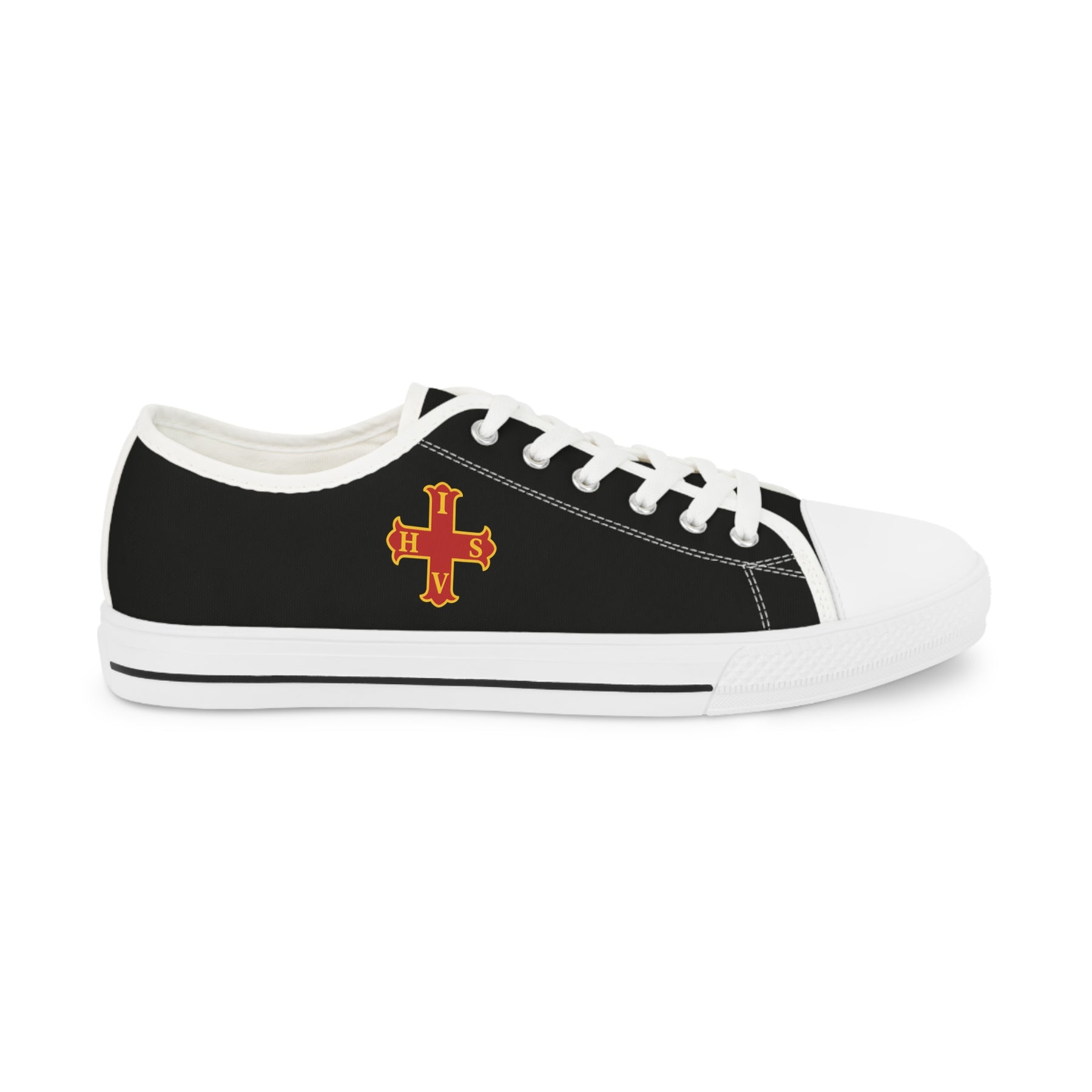 Red Cross of Constantine Sneaker - Low Top Sneaker Black & White - Bricks Masons