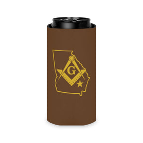 Master Mason Blue Lodge Can Cooler - Georgia Mason Brown Color - Bricks Masons