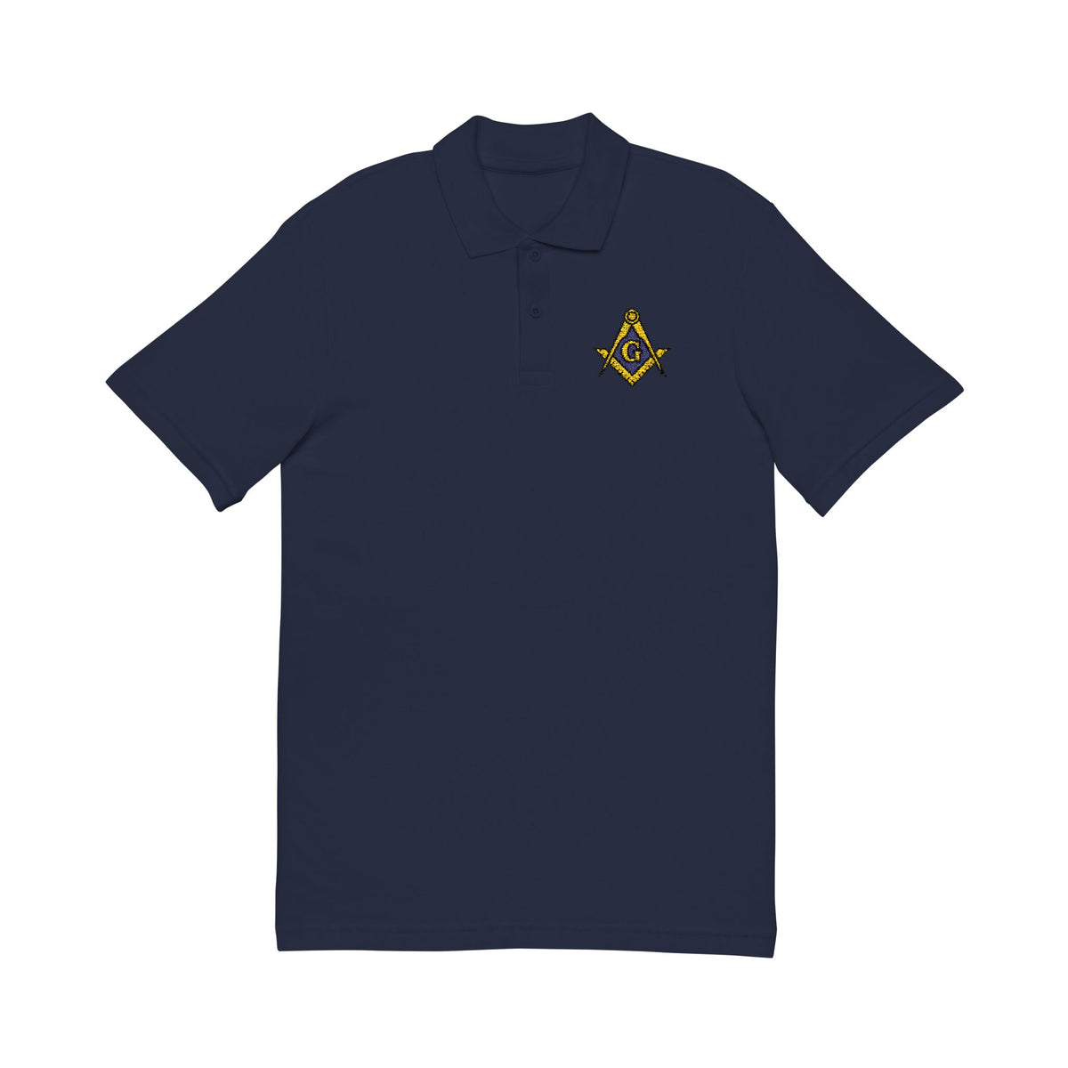 Master Mason Blue Lodge Polo Shirt - Embroidered Square & Compass G Cotton - Bricks Masons