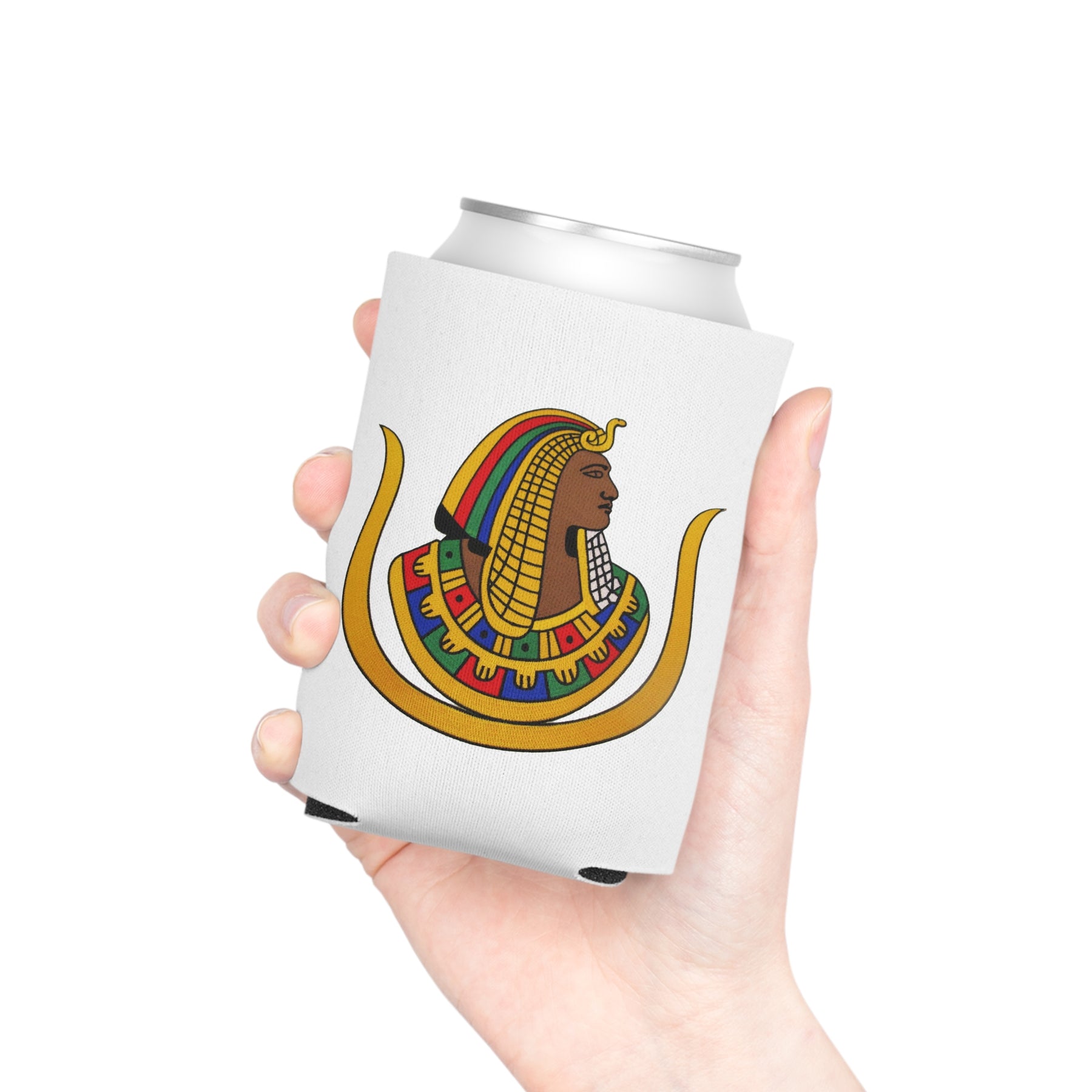 DOI Can Cooler - Colorful Emblem On White Polyester - Bricks Masons